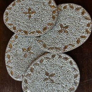 Beaded Coasters with Gold Accents
